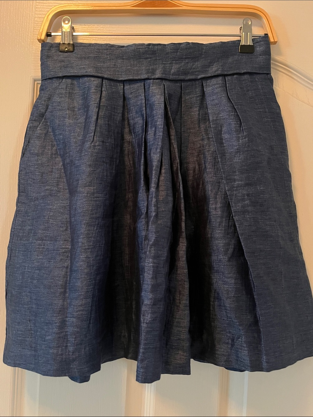 Women's Blue Pleated Skater Skirt